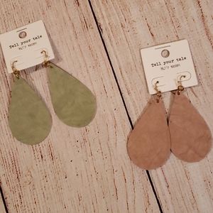 Tear drop shape pierced earrings